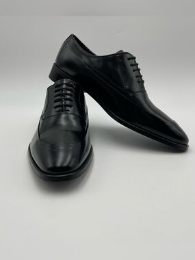 VELLAPAIS Men SZ 7 Black Leather Ballard Oxford Shoes-MSRP $309